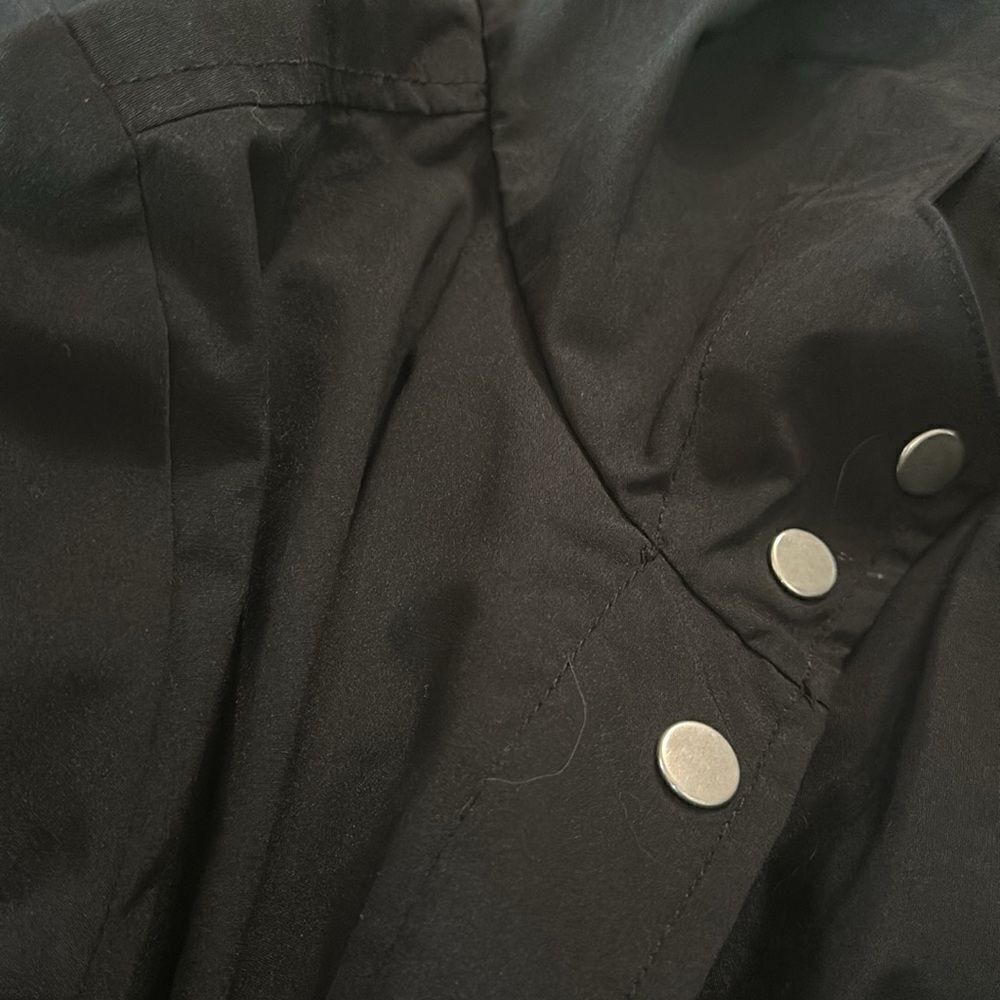 J. Crew Factory | Black Utility Zip Rain Hooded Jacket | M - Picture 5 of 5